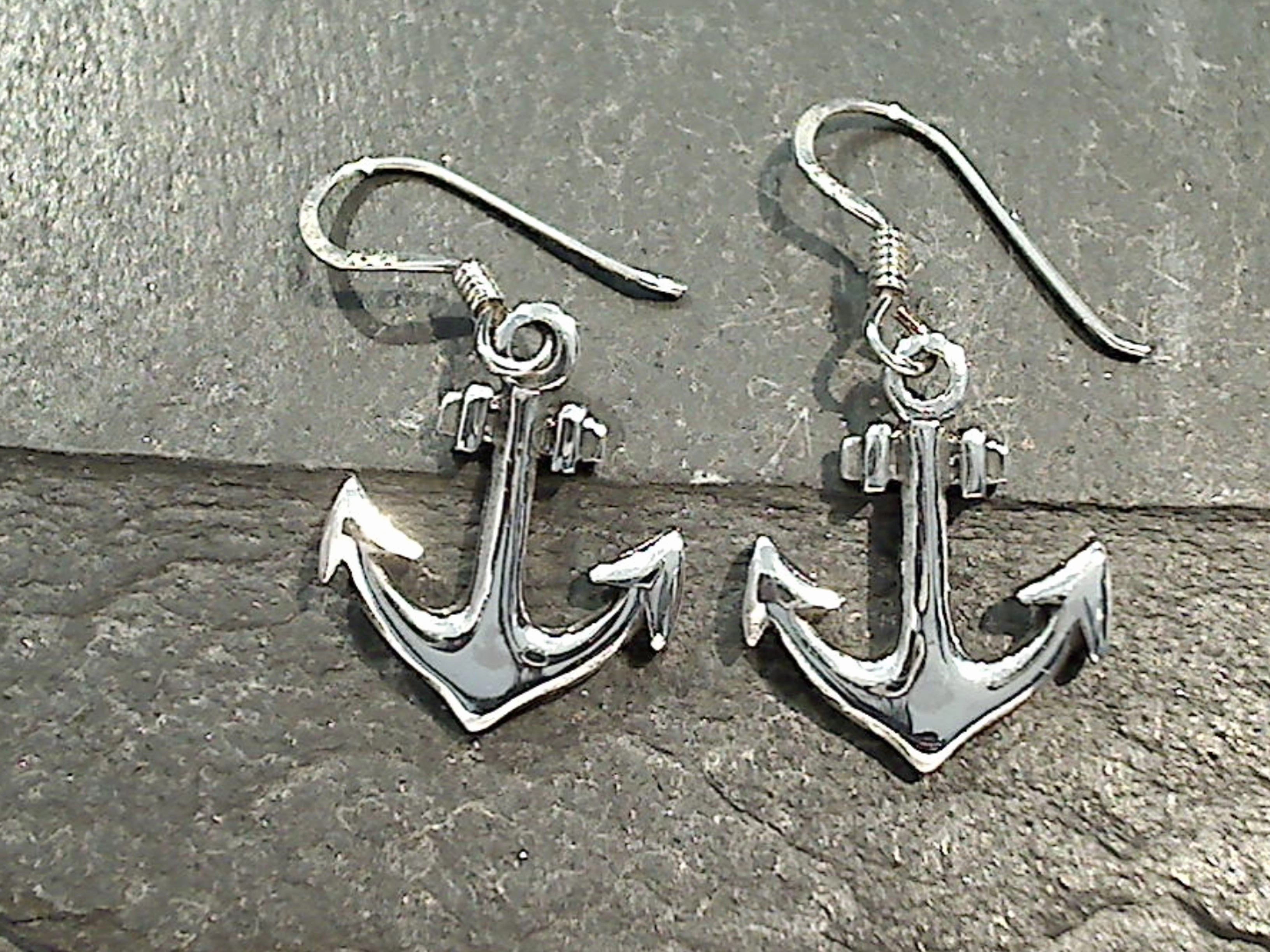 Sterling Silver Anchor Earrings Beautiful Accessory Comfortable Appearance