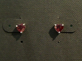 Decorative Embellishment Graceful Choice Garnet, Sterling 5x5mm Heart Shape Stud Earrings