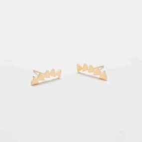 Sparkling Style Gold Triangle Ear Crawlers