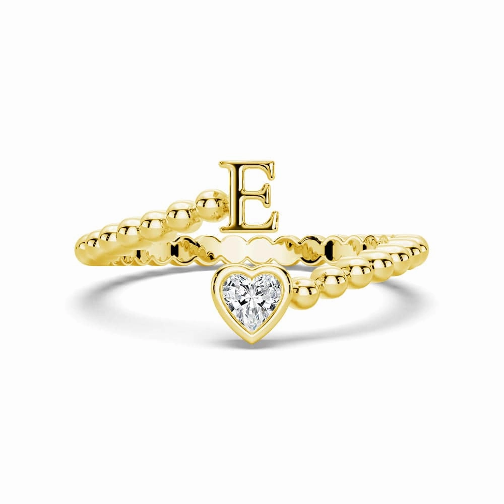 Timeless Mood Lab Grown Diamond Personalized Initial Promise Ring