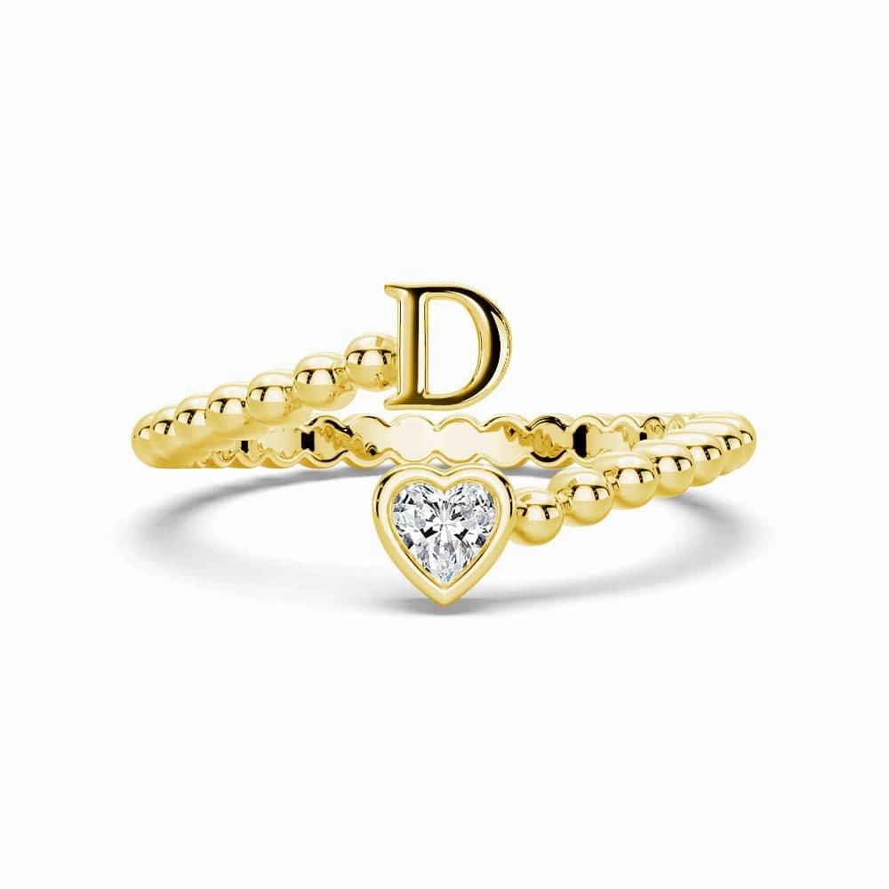 Chic Day Morning Light Lab Grown Diamond Personalized Initial Promise Ring