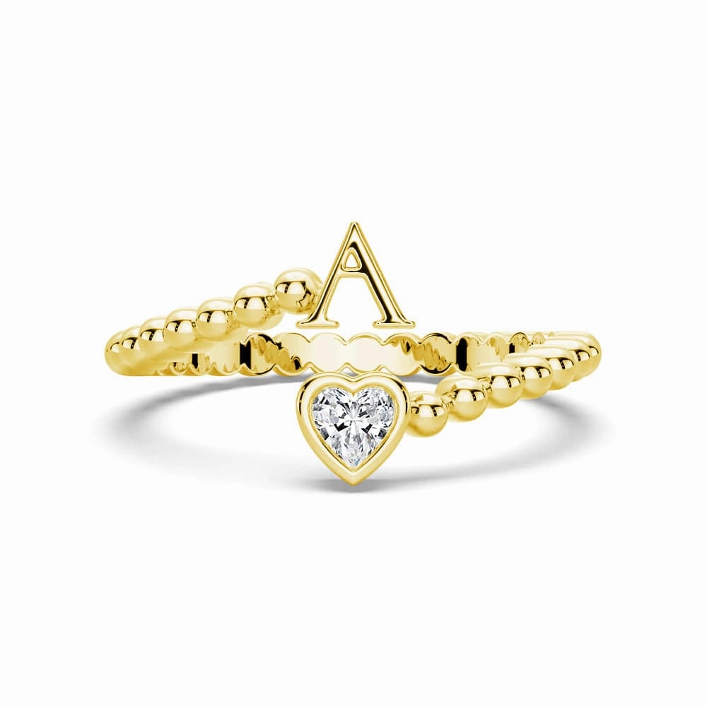 Luxury Edge Morning Light Lab Grown Diamond Personalized Initial Promise Ring