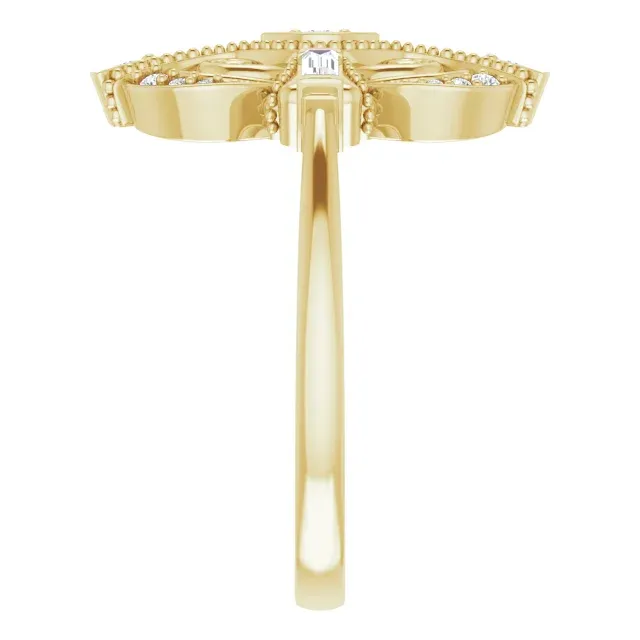 14K Yellow 1/6 CTW Diamond Vintage-Inspired Ring Casual Simplicity