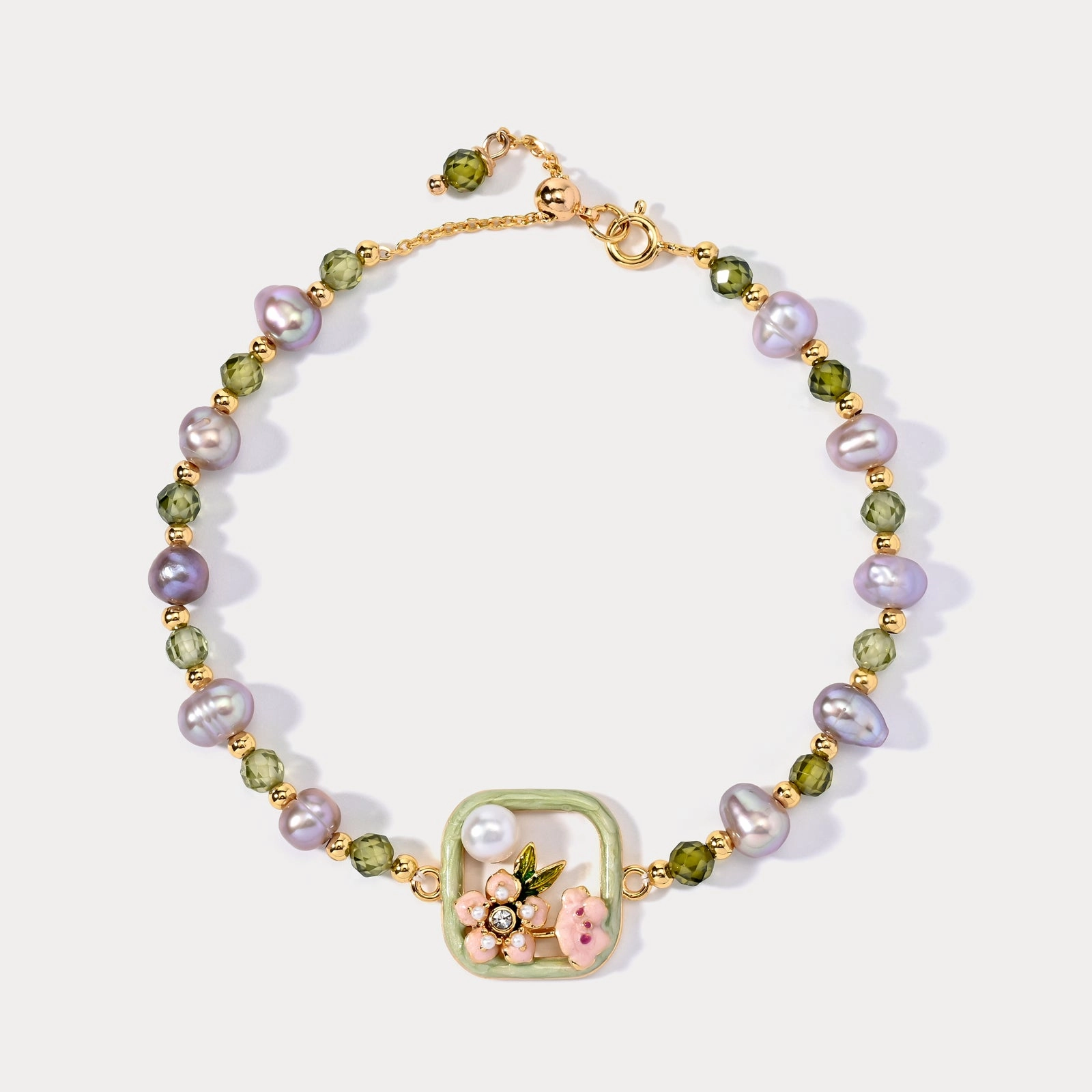 Dreamy Mood Oil Painting Baroque Pearl Bracelet