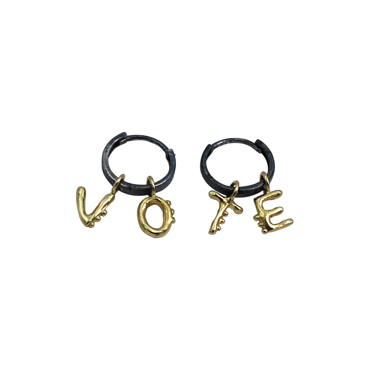 VOTE Earrings - Oxidized Silver   Brass Night Appeal Premium Look