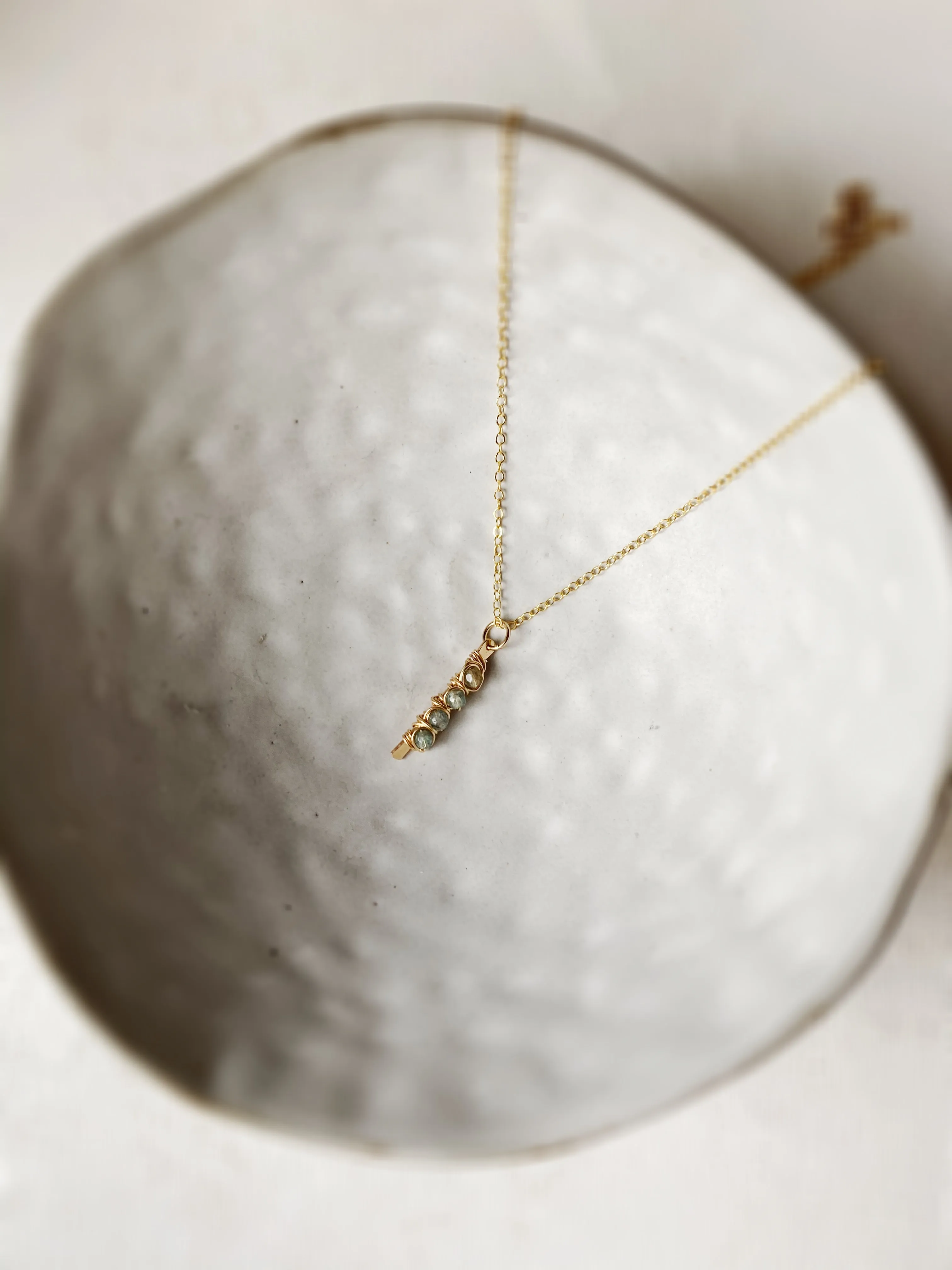 Autumn Touch Timeless Appeal Lucia Gemstone Bar Necklace