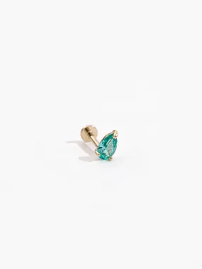 Glamorous Gifts Dramatic Touch Blue Pear flat back stud