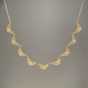Lune 9 Necklace - 14ky Gold   Diamonds Radiant Gems