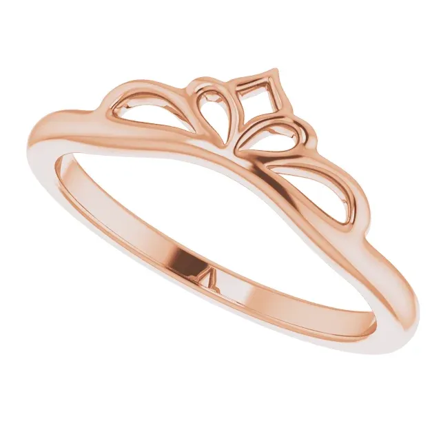 Timeless Embellishment 14K Rose Stackable Crown Ring
