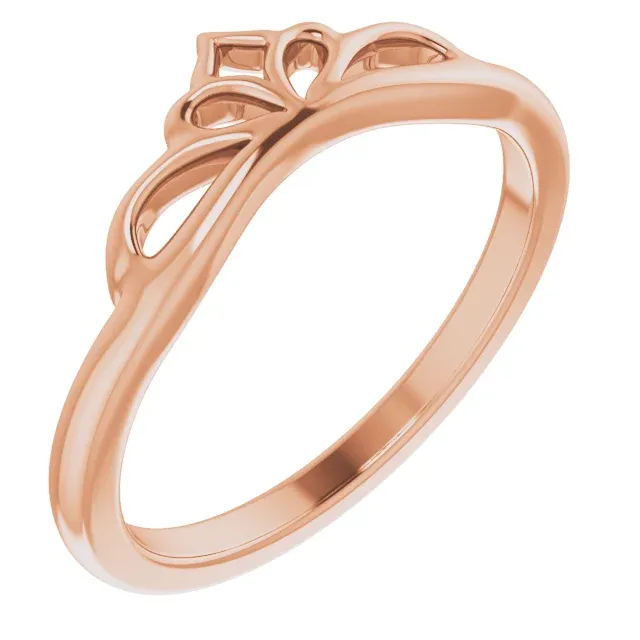 Robust Style 14K Rose Stackable Crown Ring