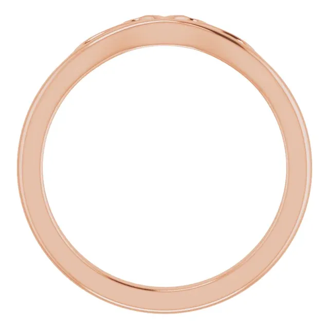 14K Rose Stackable Crown Ring gentle style Superior Embellishment