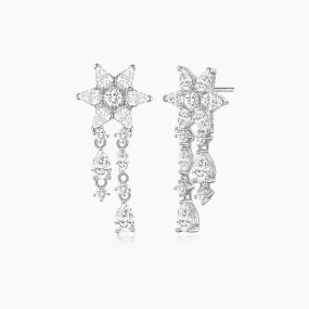 Timeless Look Vibrant Accent Flower Drop Earrings