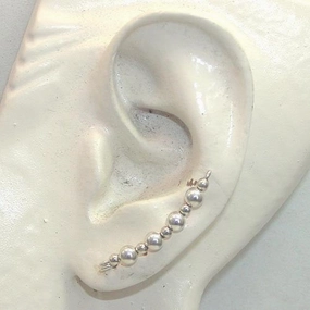 Sterling Silver Beads Ear Climbers - Ear Sweep 13 Decorative Essential High-Quality Adornment