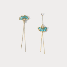 Ginkgo Leaf Tassel Earrings Oversized Accent Gorgeous Must-Have