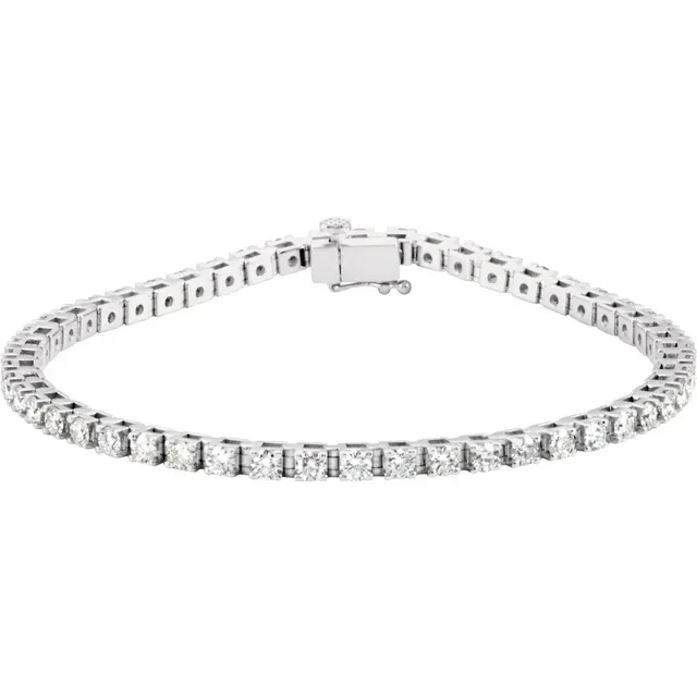 Budget Friendly Continuous Composites 14K White 3 1/2 CTW Diamond Line 7 1/4" Bracelet