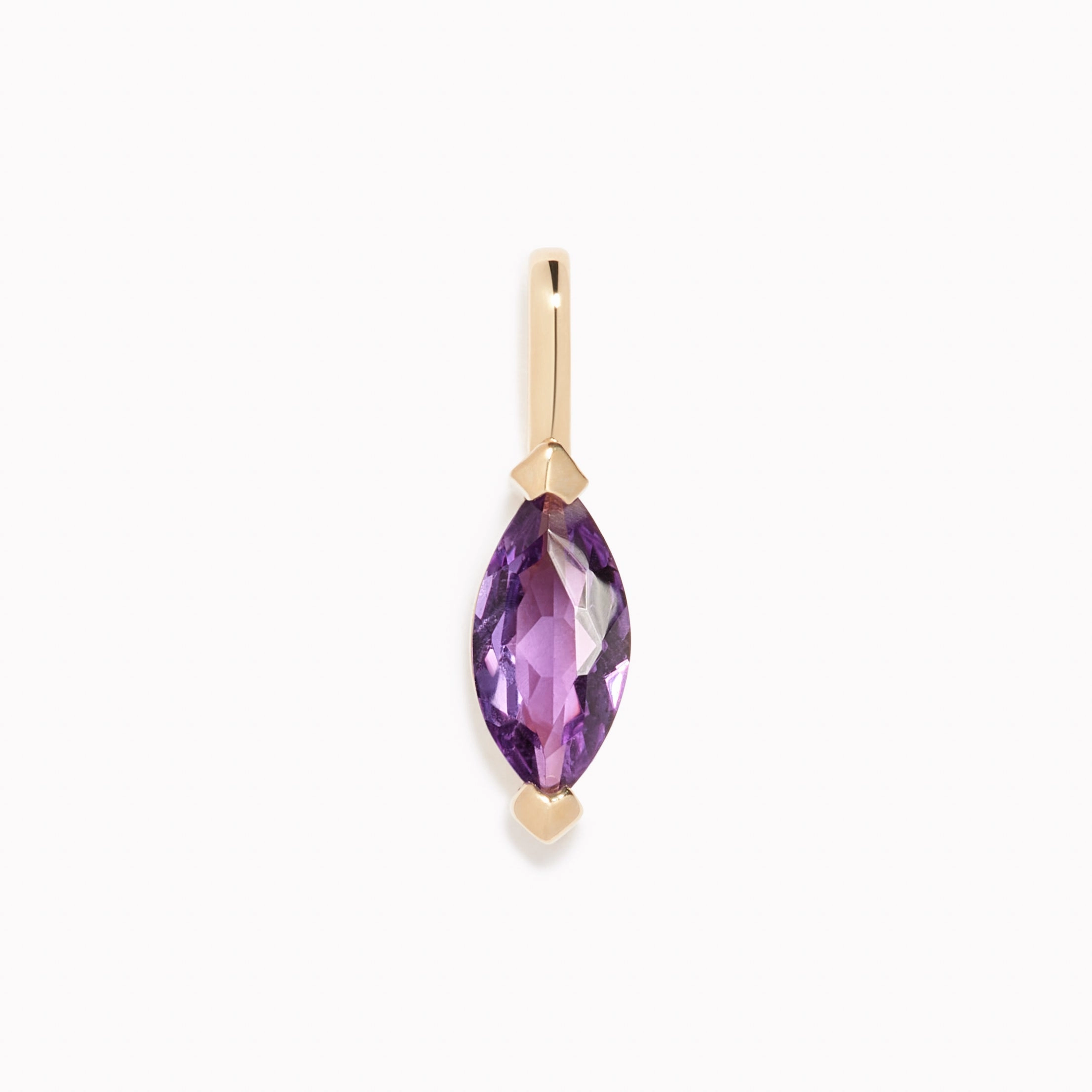 Layered Detail February Birthstone Pendant 14k Gold - Amethyst