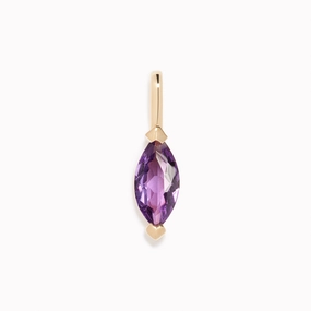 Layered Detail February Birthstone Pendant 14k Gold - Amethyst
