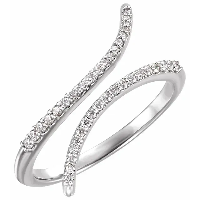 14K White 1/6 CTW Diamond Ring Luxury Craft