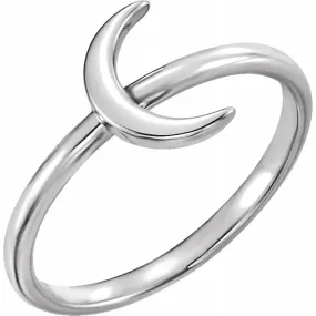 14K White Crescent Ring Spring Collection
