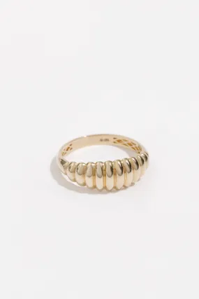 Ribbed Dome Ring Textured Highlight