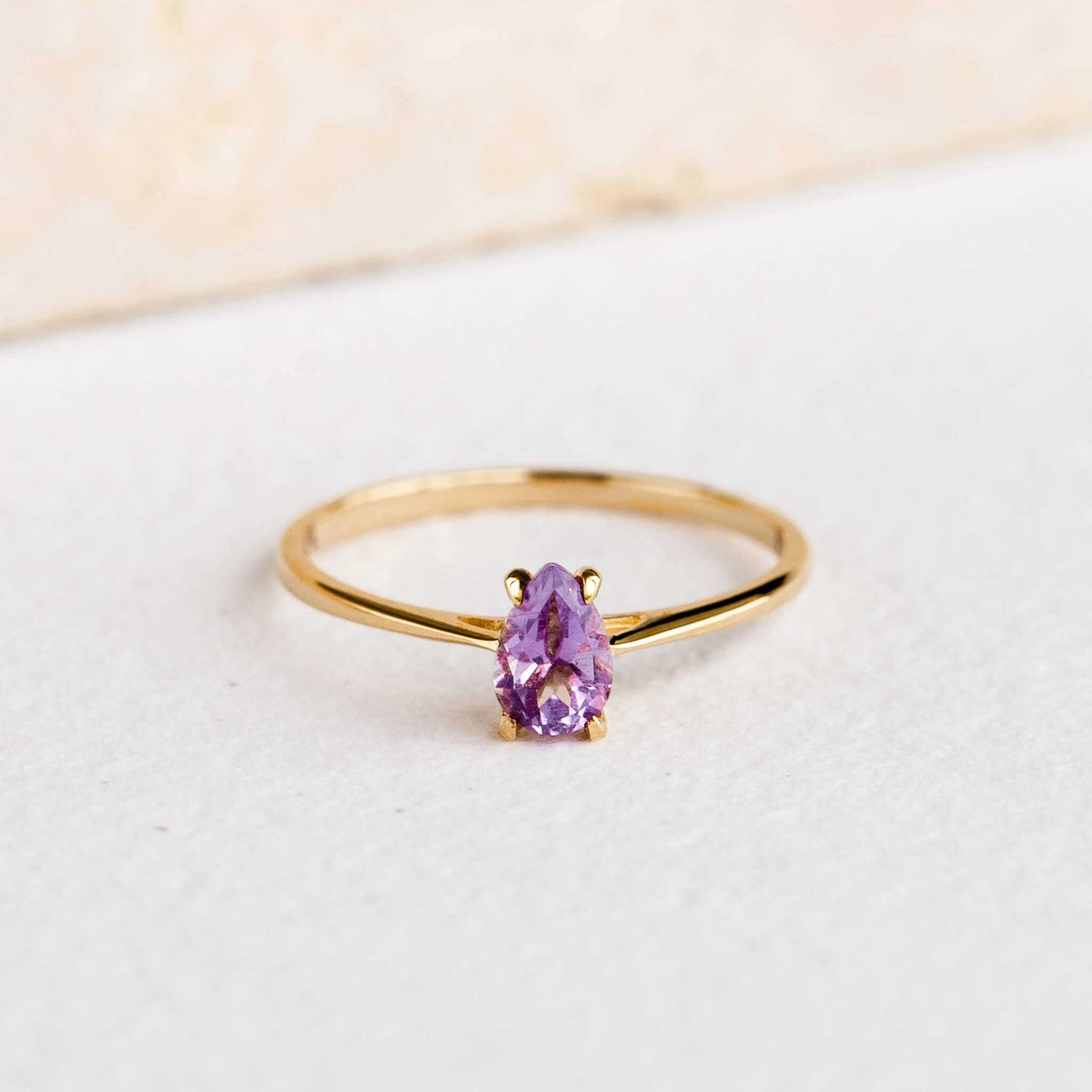Pear Shaped Ring Amethyst - Martine Glow Ready