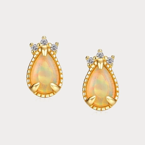 Drop Opal Stud Earrings Modern Fashion