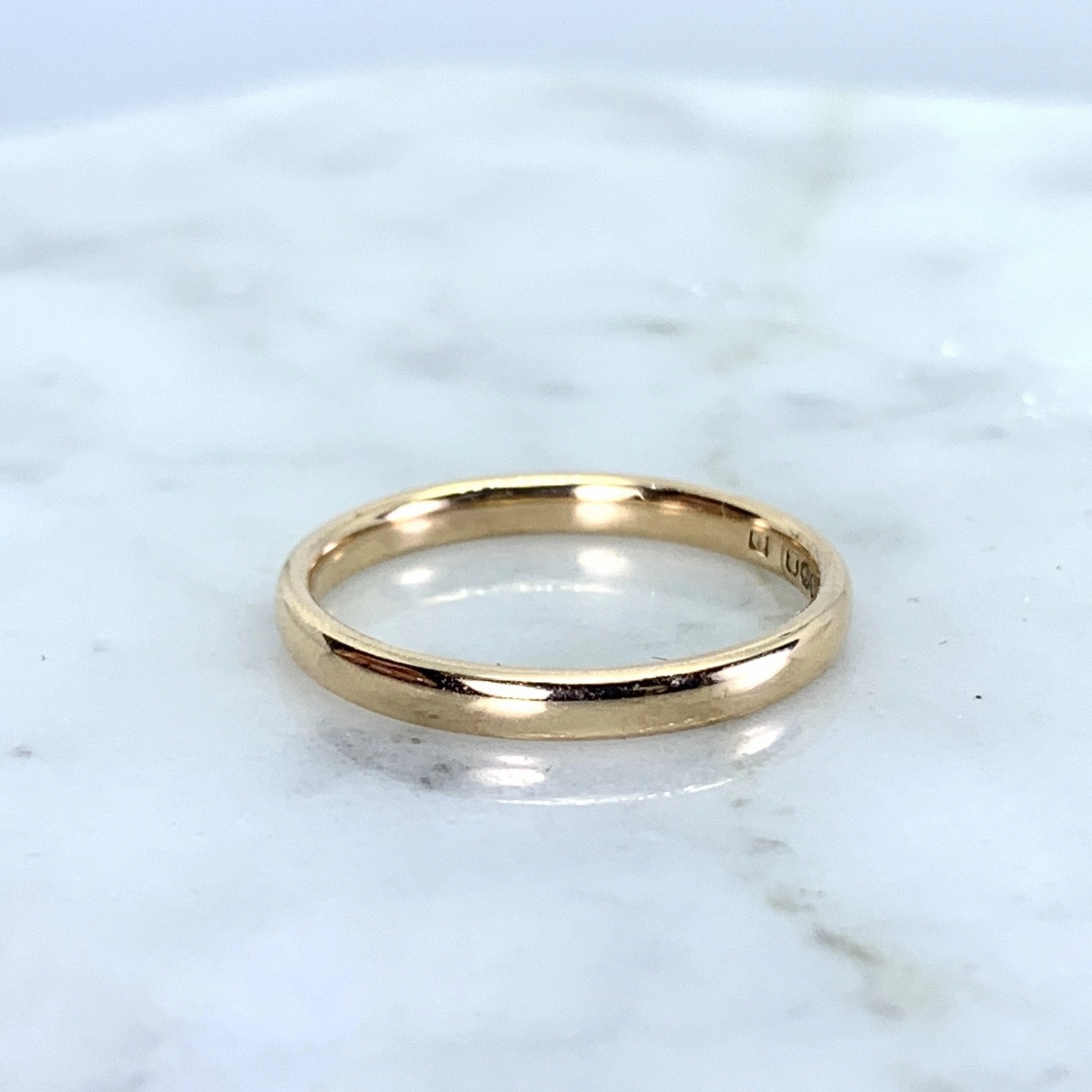 Handmade Statement Rose Gold Wedding Band Circa 1977. Perfect Wedding Ring or Stacking Band. Full European Hallmark.