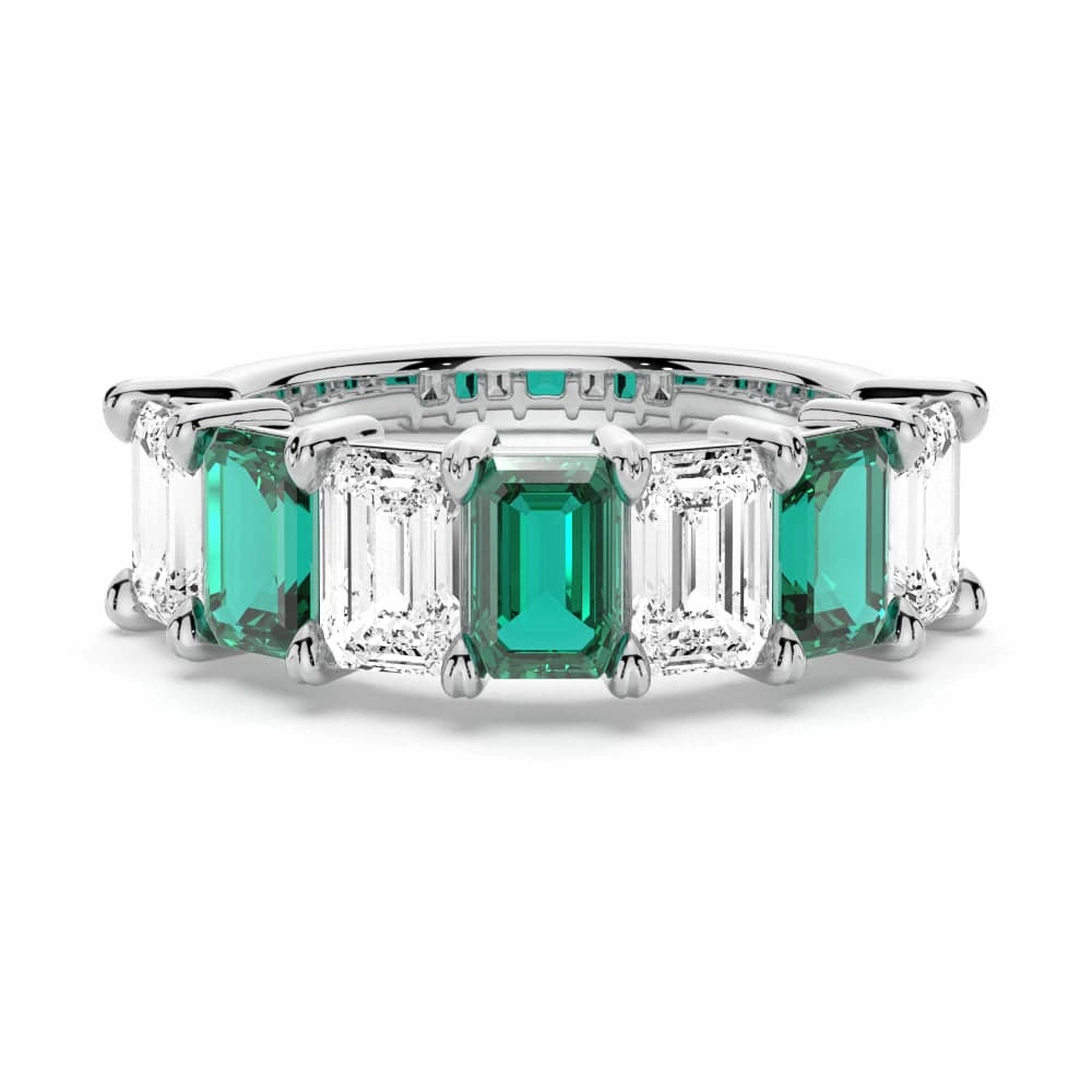 Chic Accessory Finest Finish 2.88ctw. Classic Lab Grown Emerald Moissanite Anniversary Band