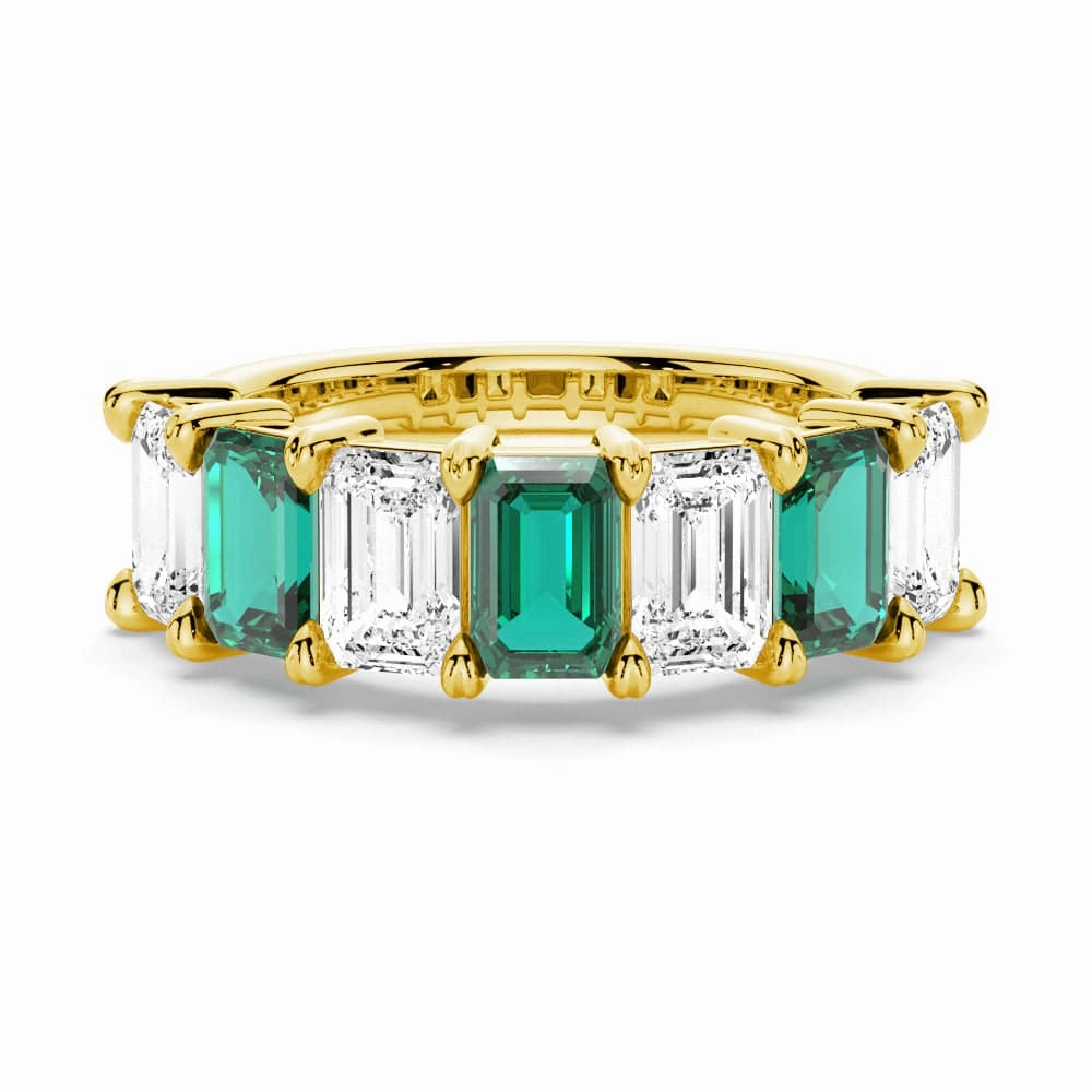 Glamorous Craft Outdoor Glam 2.88ctw. Classic Lab Grown Emerald Moissanite Anniversary Band