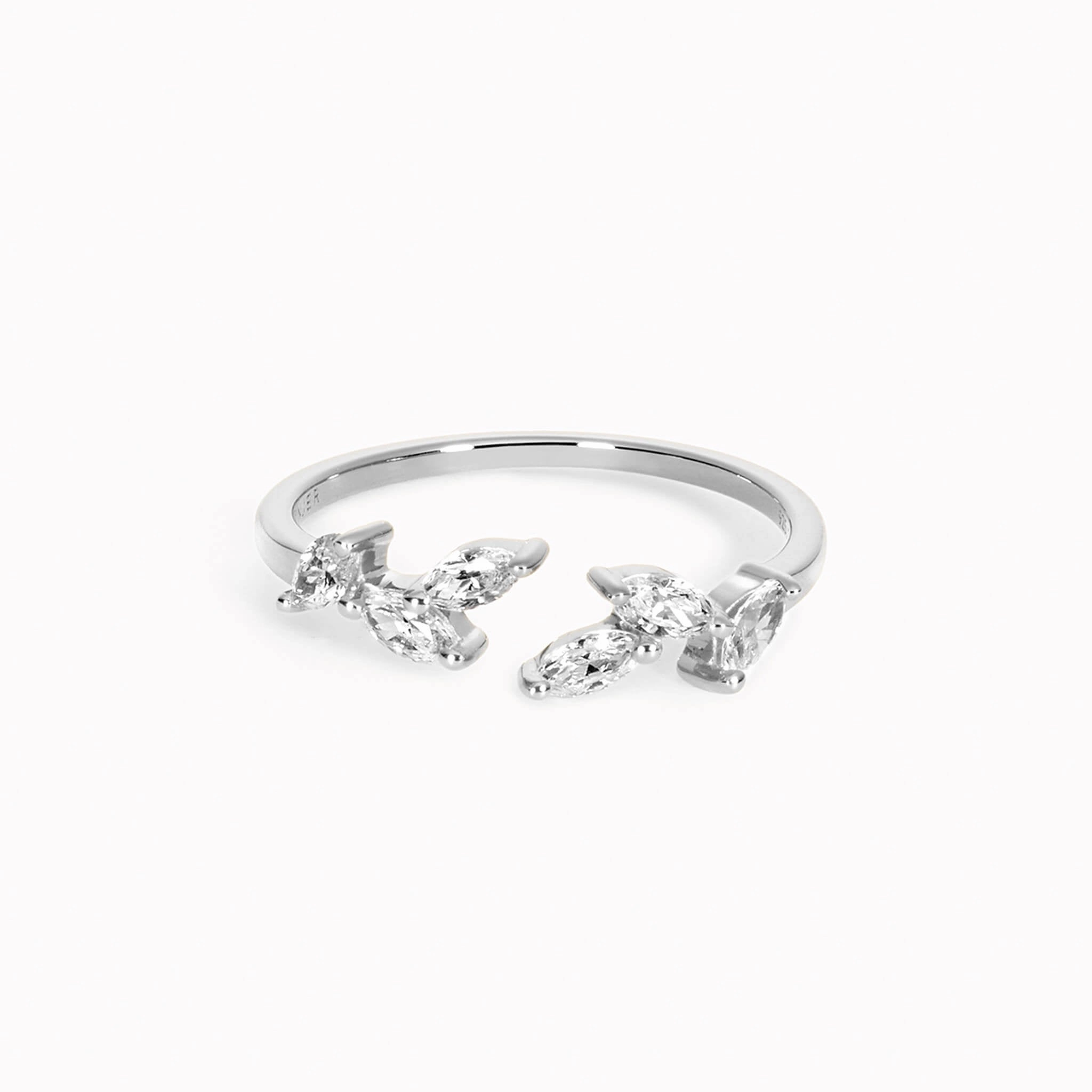 Silver Open Leaf Ring - Ada Exquisite Touch