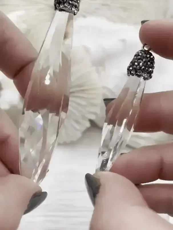 Clear Crystal Pendants and charms with Clear and Gunmetal Cubic Zirconia. 4 Styles of Charms and Pendants, Clear Crystal. Fast Shipping Daily Look All weather