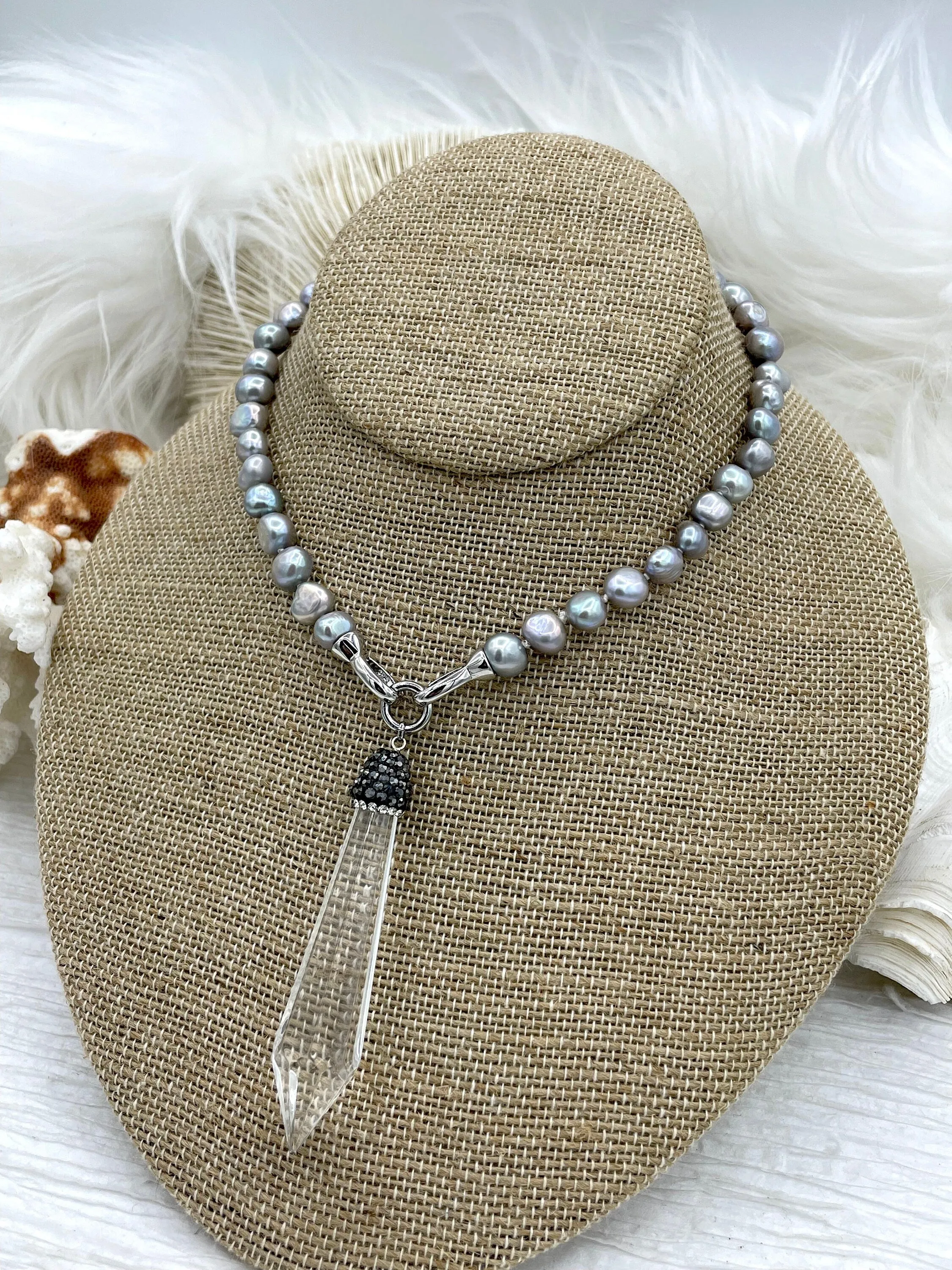 Bohemian Charm for meditation Clear Crystal Pendants and charms with Clear and Gunmetal Cubic Zirconia. 4 Styles of Charms and Pendants, Clear Crystal. Fast Shipping