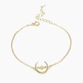Perfect Accessory Luxury piece 14K Gold Plated Moon Bracelet