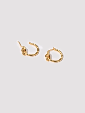 Fiore Gold Dainty Knot Huggie Hoop Earrings Timeless Flow Trend Accent