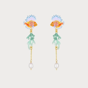 Elegant Embellishment Dainty Piece Fish Dangle Earrings