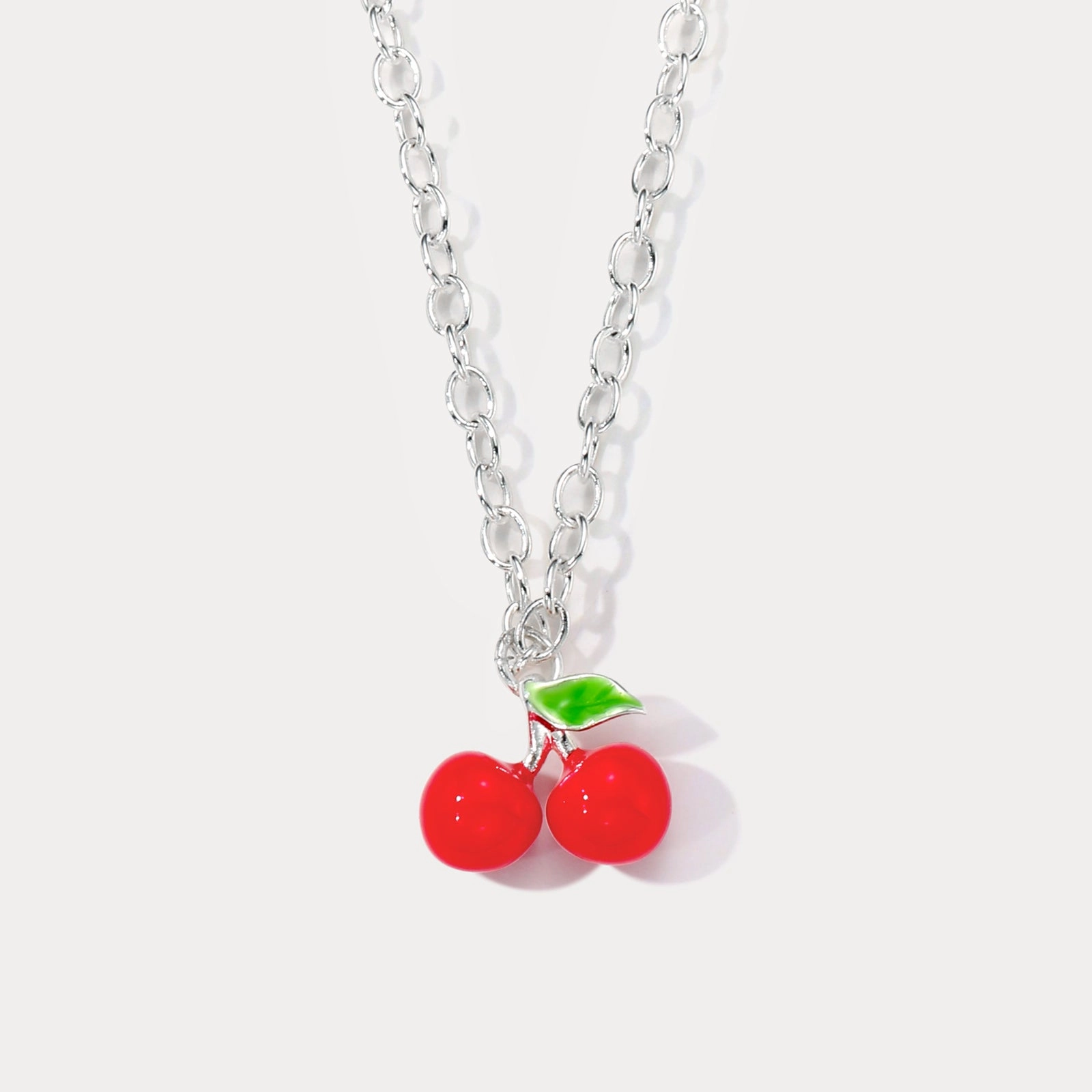 Signature Form Exclusive Shine Silver Cherry Necklace