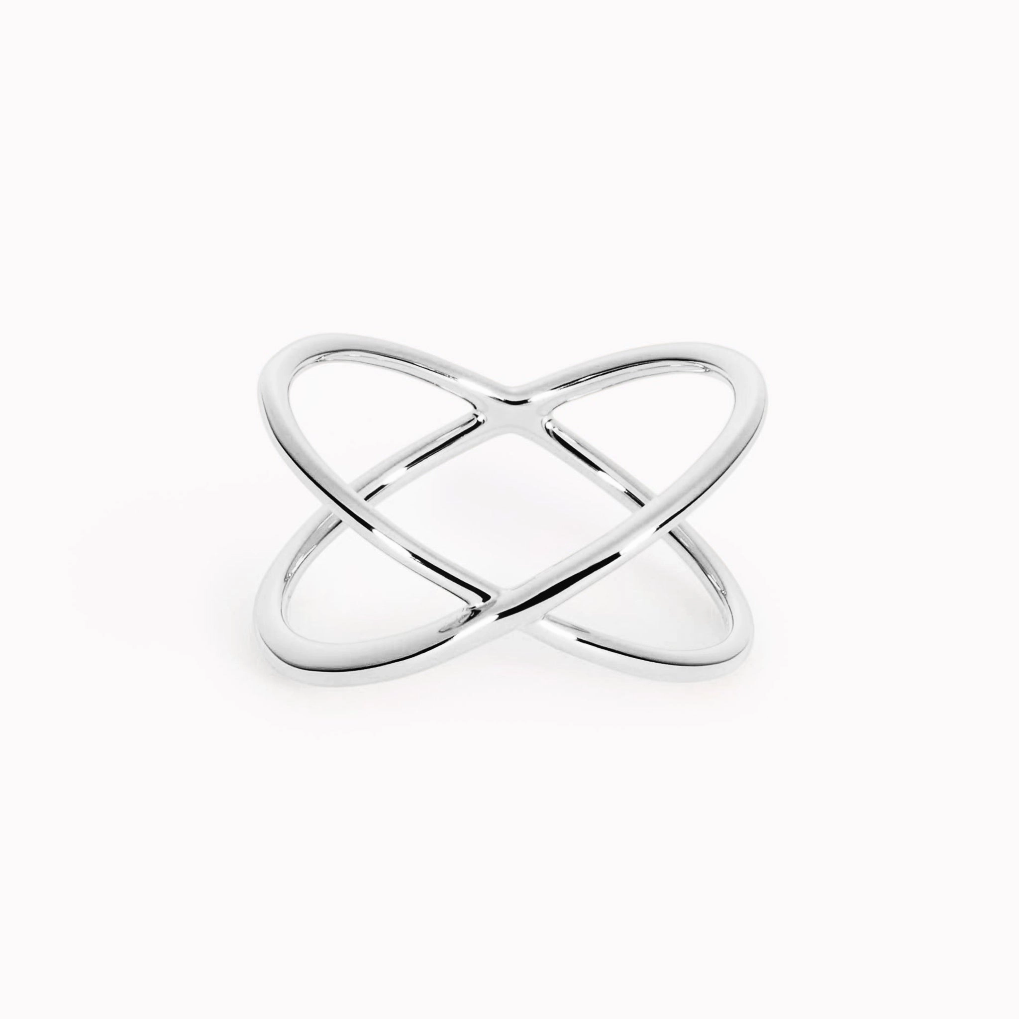 Criss Cross Ring Silver - Anina Charming Craft Modern Look