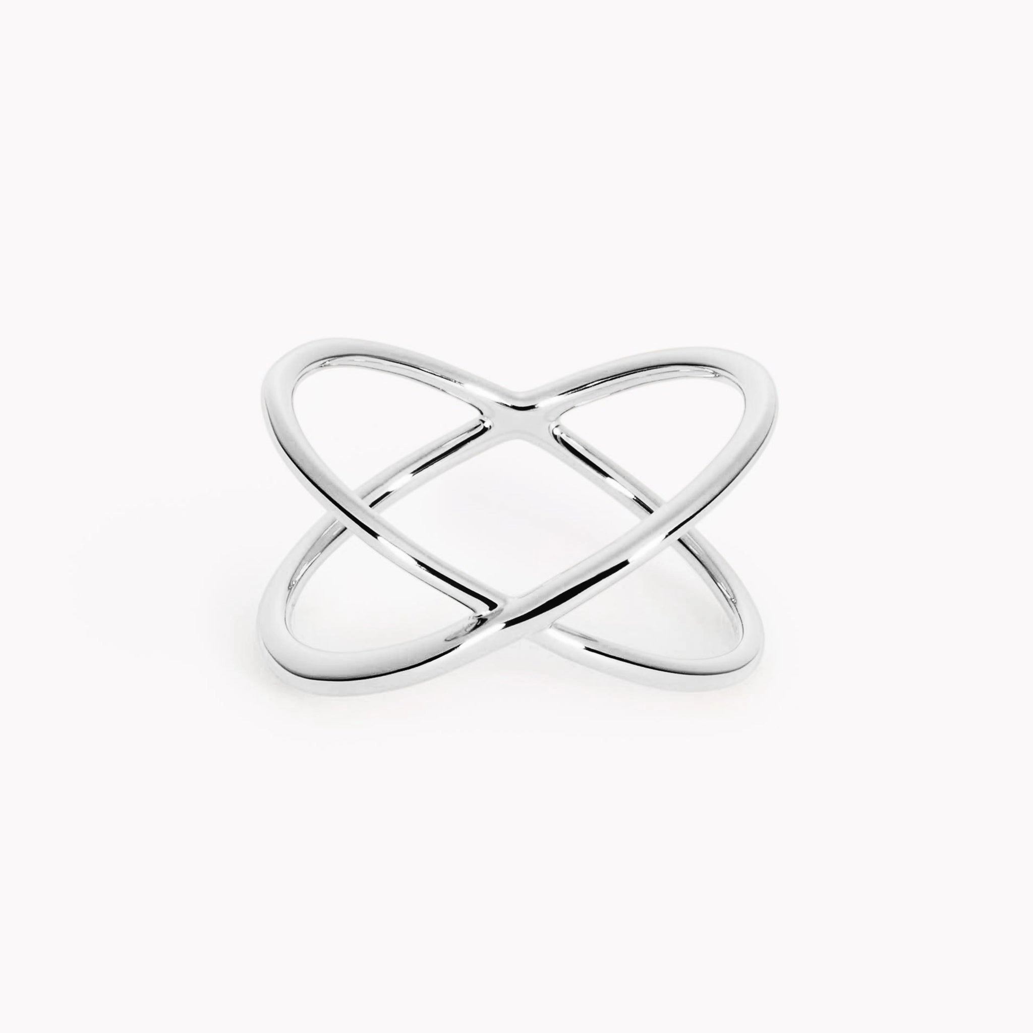 Subtle Twist Criss Cross Ring Silver - Anina