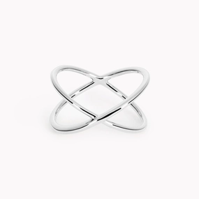 Criss Cross Ring Silver - Anina Luxury Layer