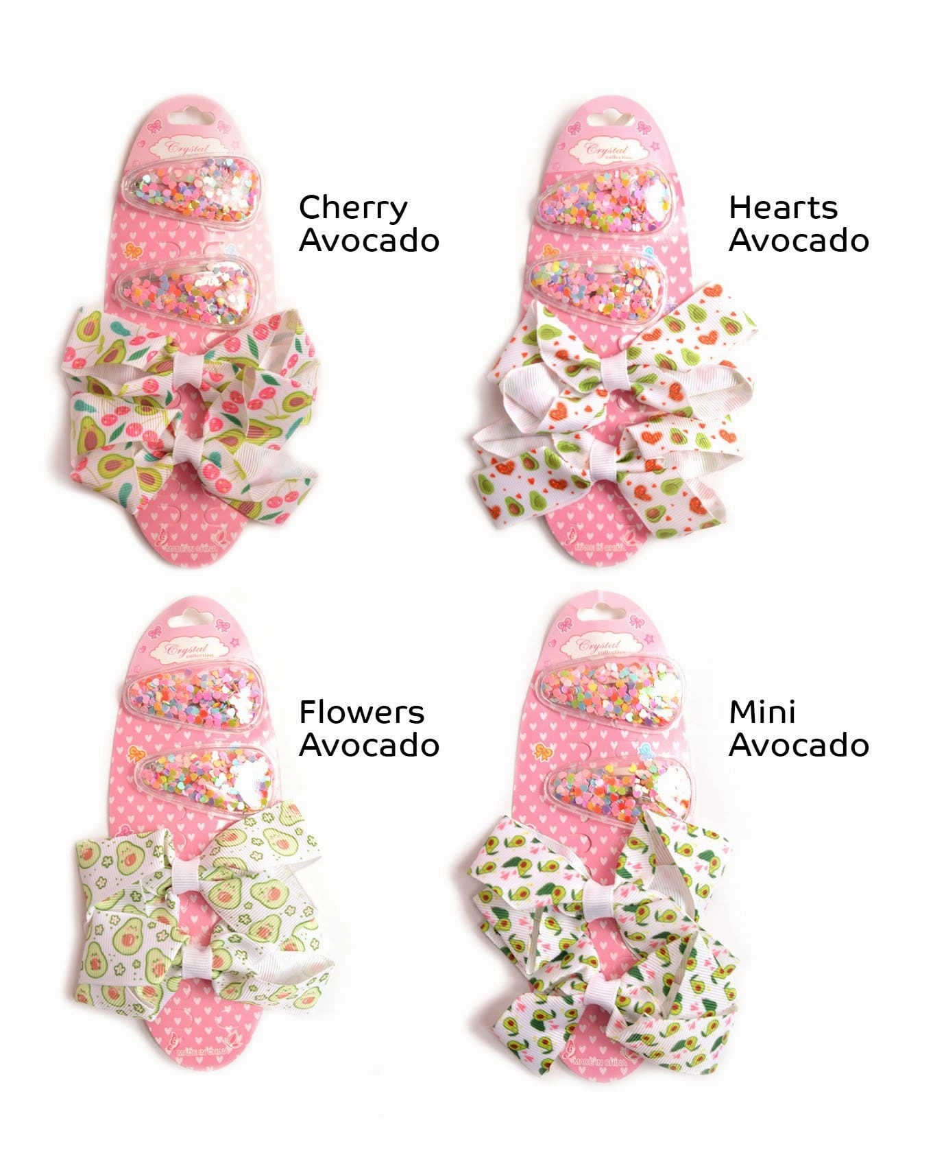 Sweet Avocado Bow Set Accent Focus