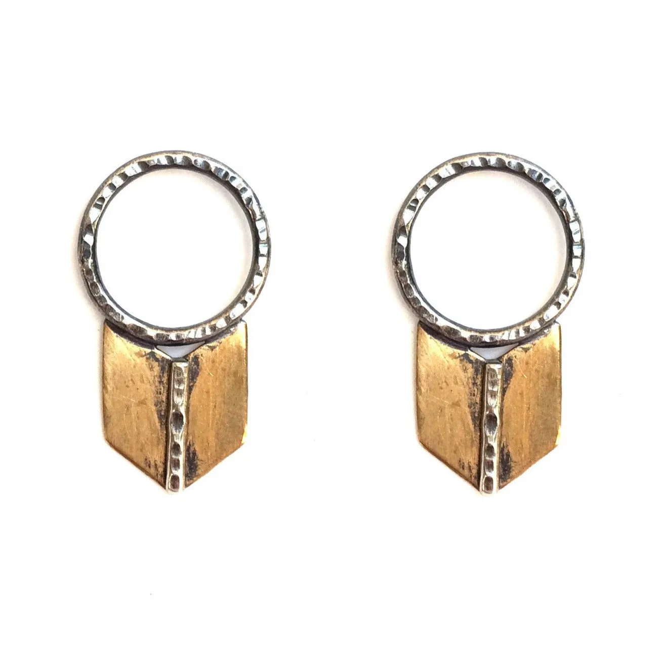 Crisp Accent Archer Studs - Sterling Silver   Brass