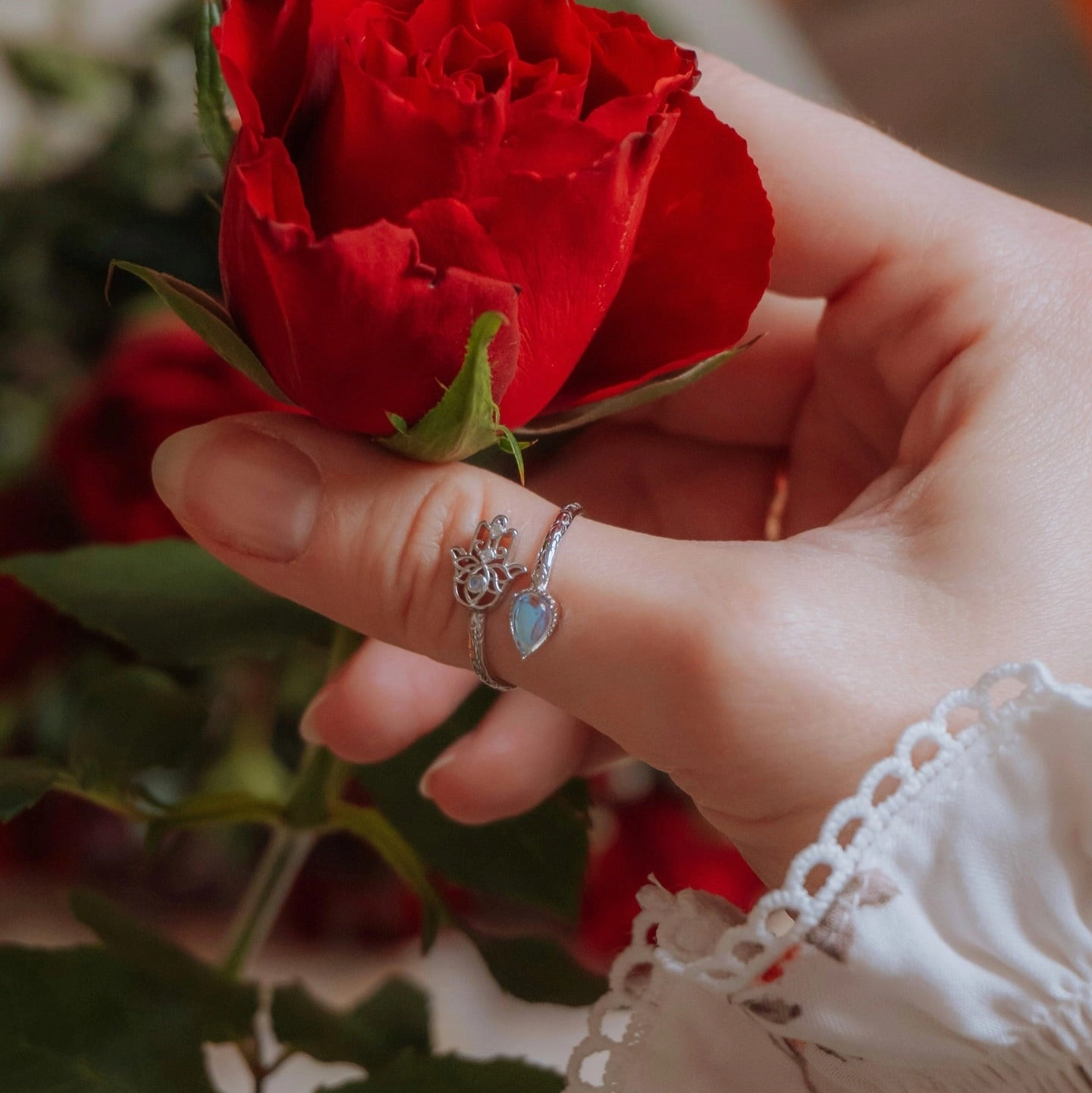 Signature Highlight Hamsa Hand Ring