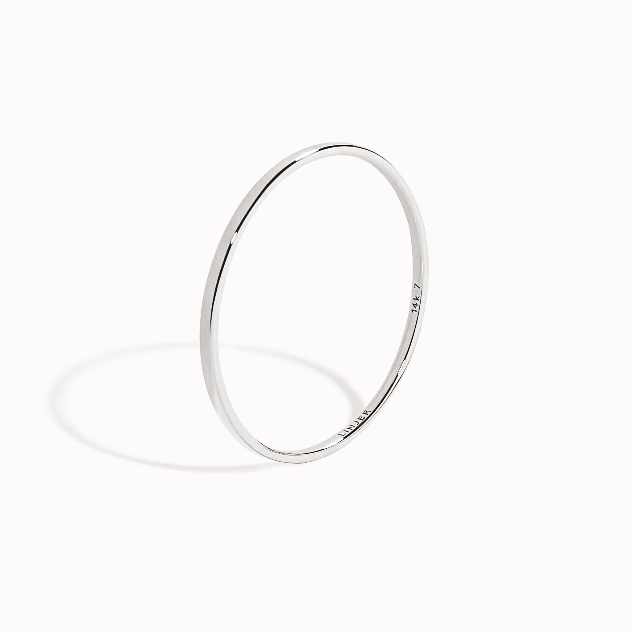 Evening Accessory Thin White Gold Ring - Elin