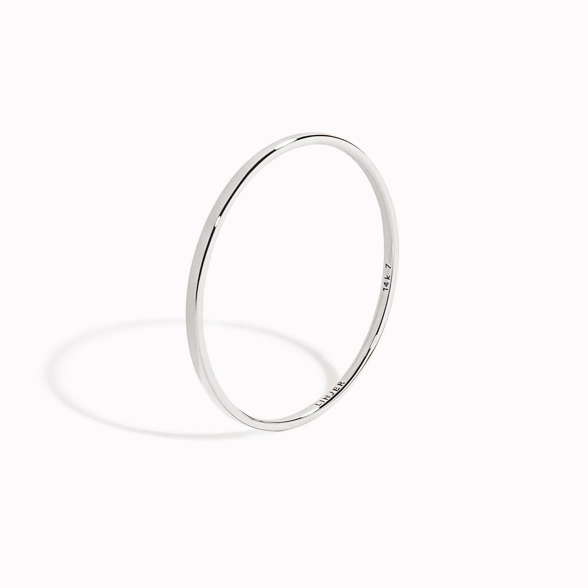 Thin White Gold Ring - Elin Graceful Beauty