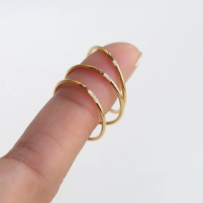 Modern Glam Oblession Essentials Ultra-thin CZ Ring 18K Gold Thin Ring | Thin Band Ring, Gold Slim CZ Ring, Minimalist Band, Stackable CZ Ring Couple Ring, Wedding Ring