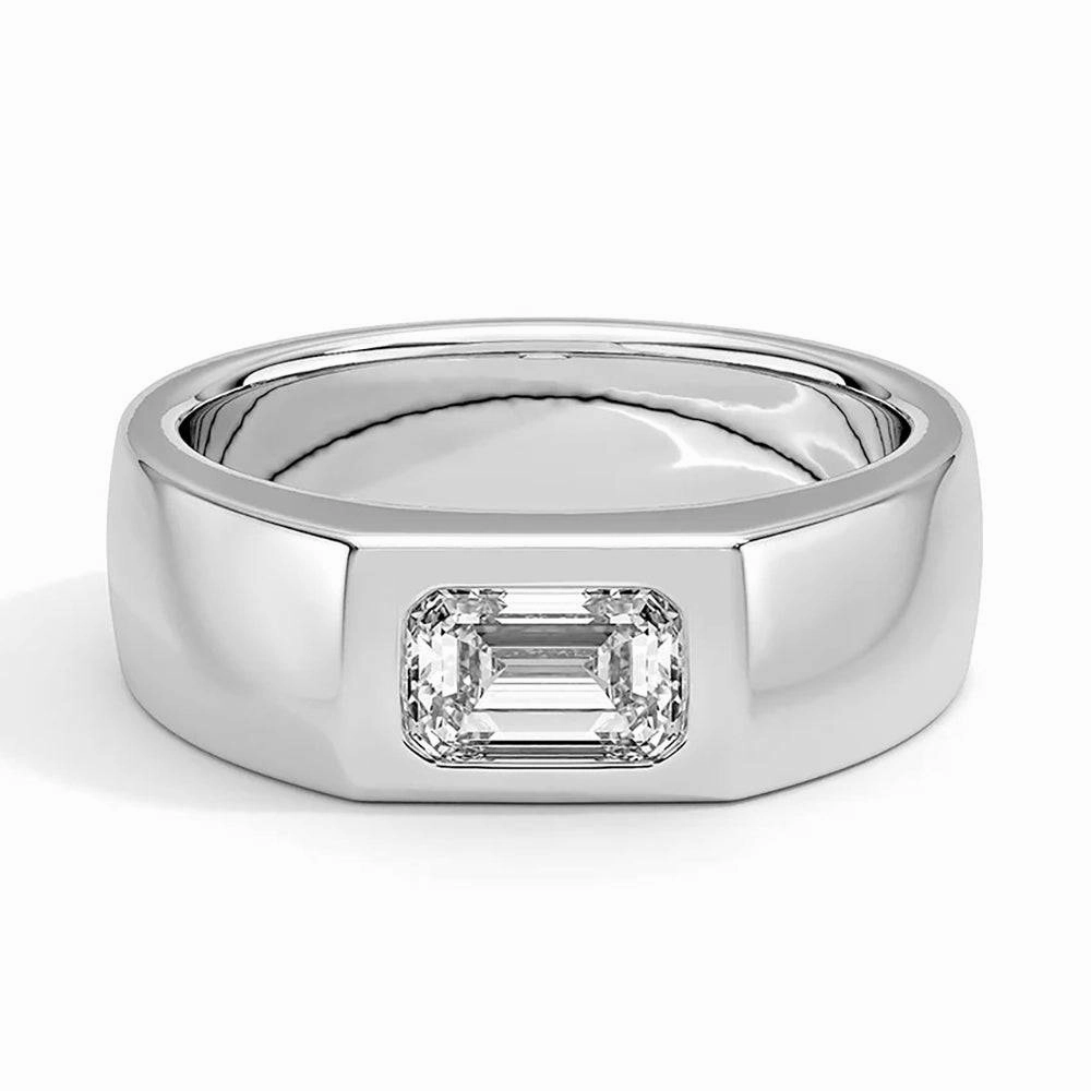 Emerald Cut Lab Diamond Diamond Men's Promise Ring Comfort Design Festival Outfit
