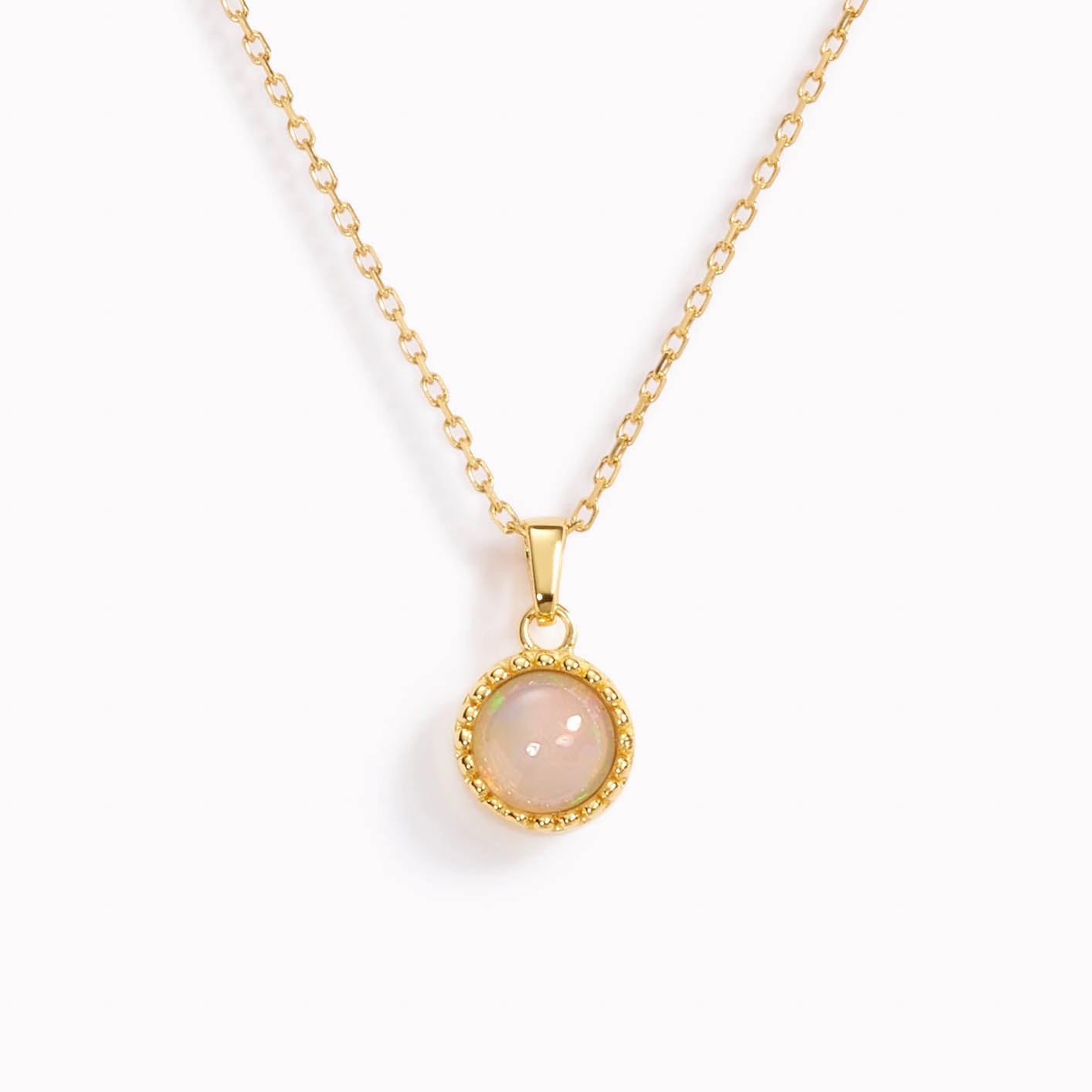 Contemporary Feature October Birthstone Necklace - Opal