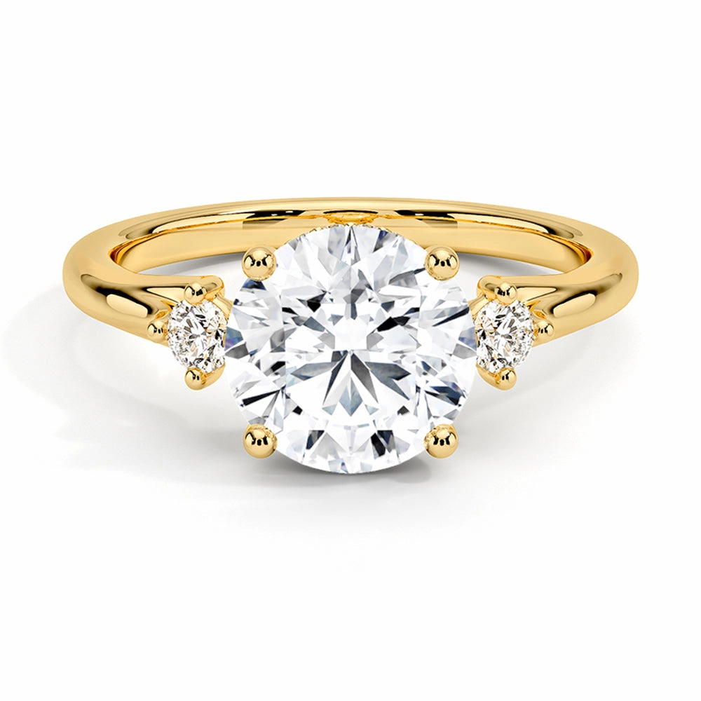 Sleek Glamour Classic Choice Floating Three Stone Lab Grown Diamond Engagement Ring