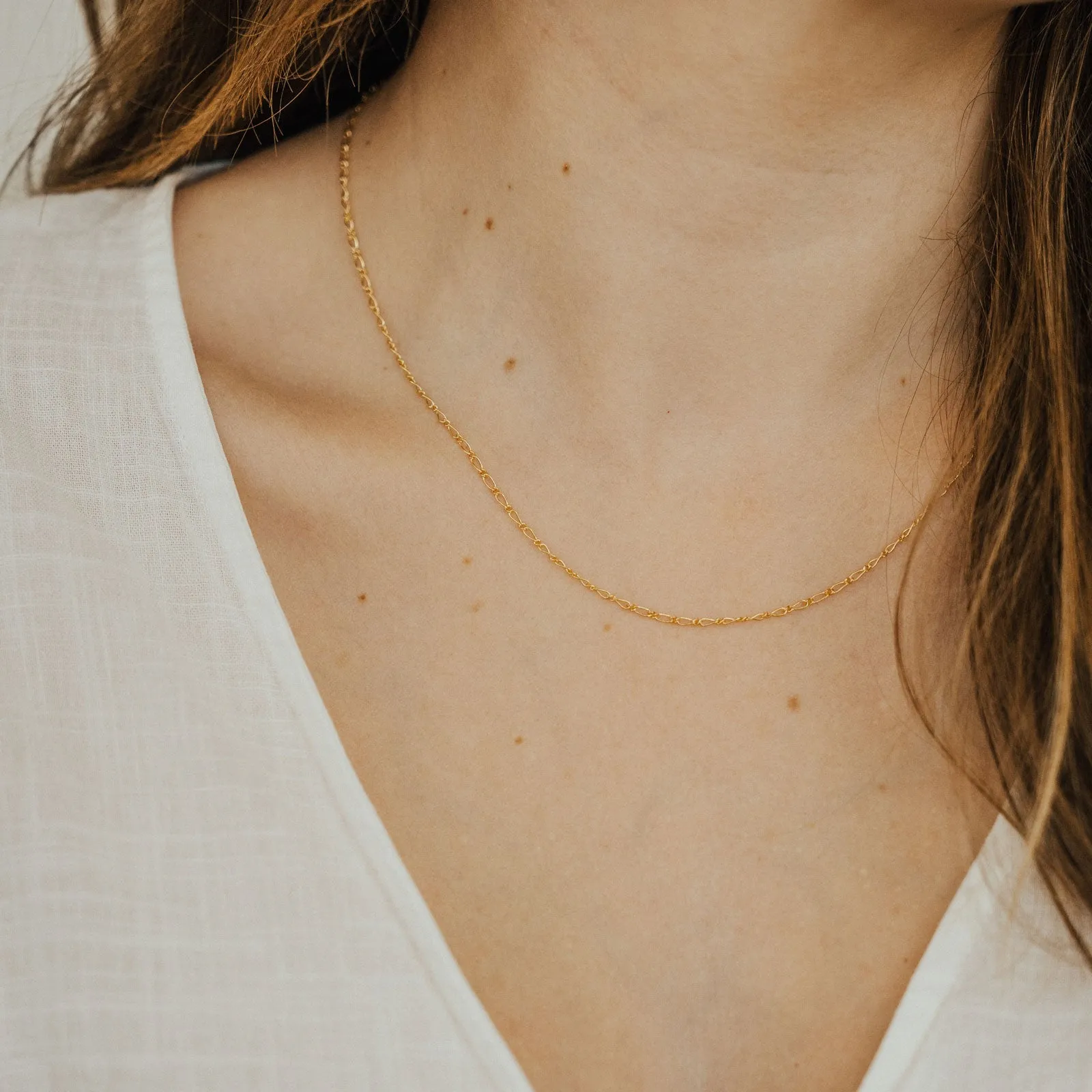Flora Chain Necklace - 14K Solid Gold Active Look Beautiful Style