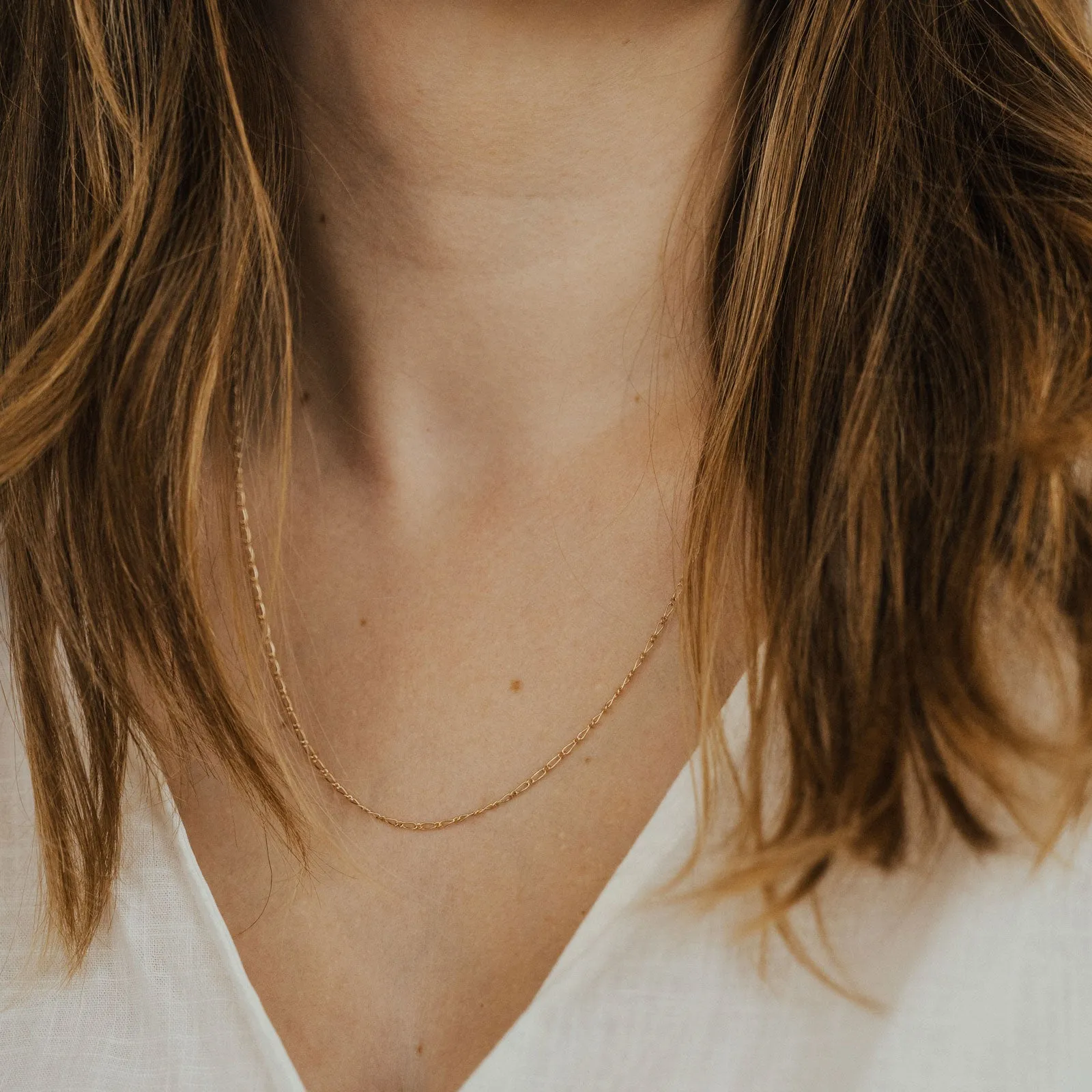 Flora Chain Necklace - 14K Solid Gold Holiday Gift